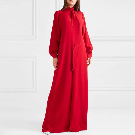 Loose Wide Long Sleeve Jumpsuit - Fastbizstore