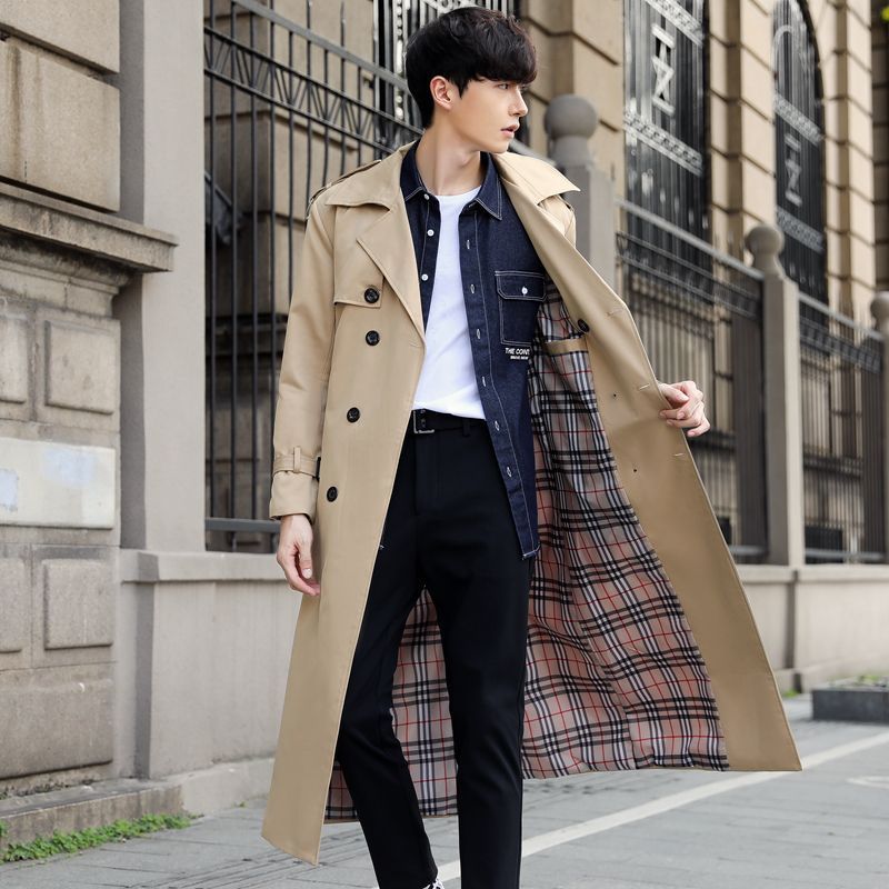 Long British Slim-fitting Trench Coat