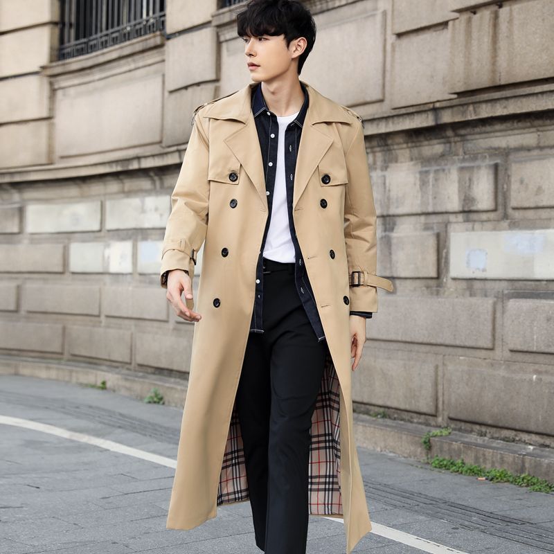 Long British Slim-fitting Trench Coat