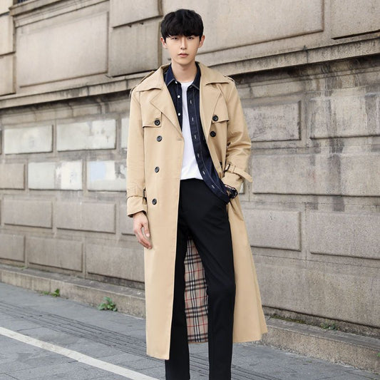 Long British Slim-fitting Trench Coat