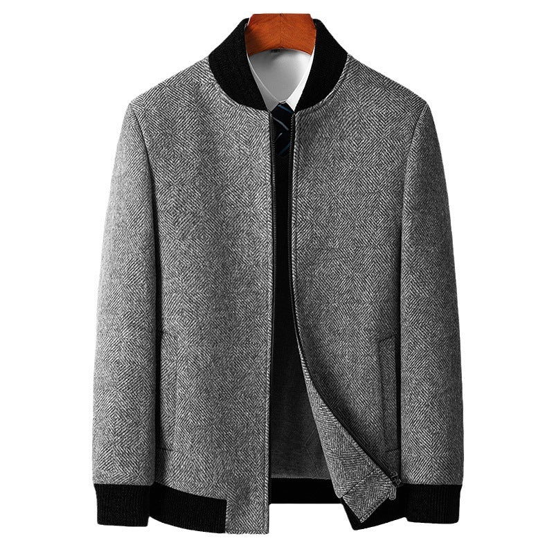 Cotton Collar Zipper Woolen Jacket