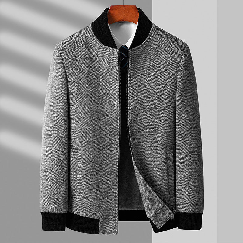 Cotton Collar Zipper Woolen Jacket