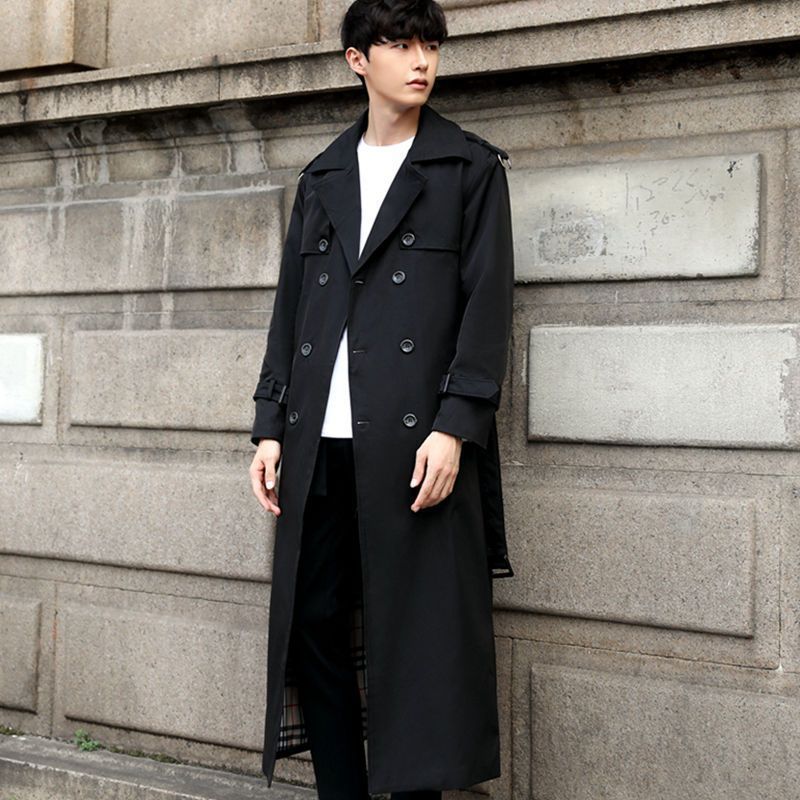 Long British Slim-fitting Trench Coat